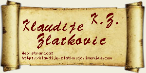 Klaudije Zlatković vizit kartica